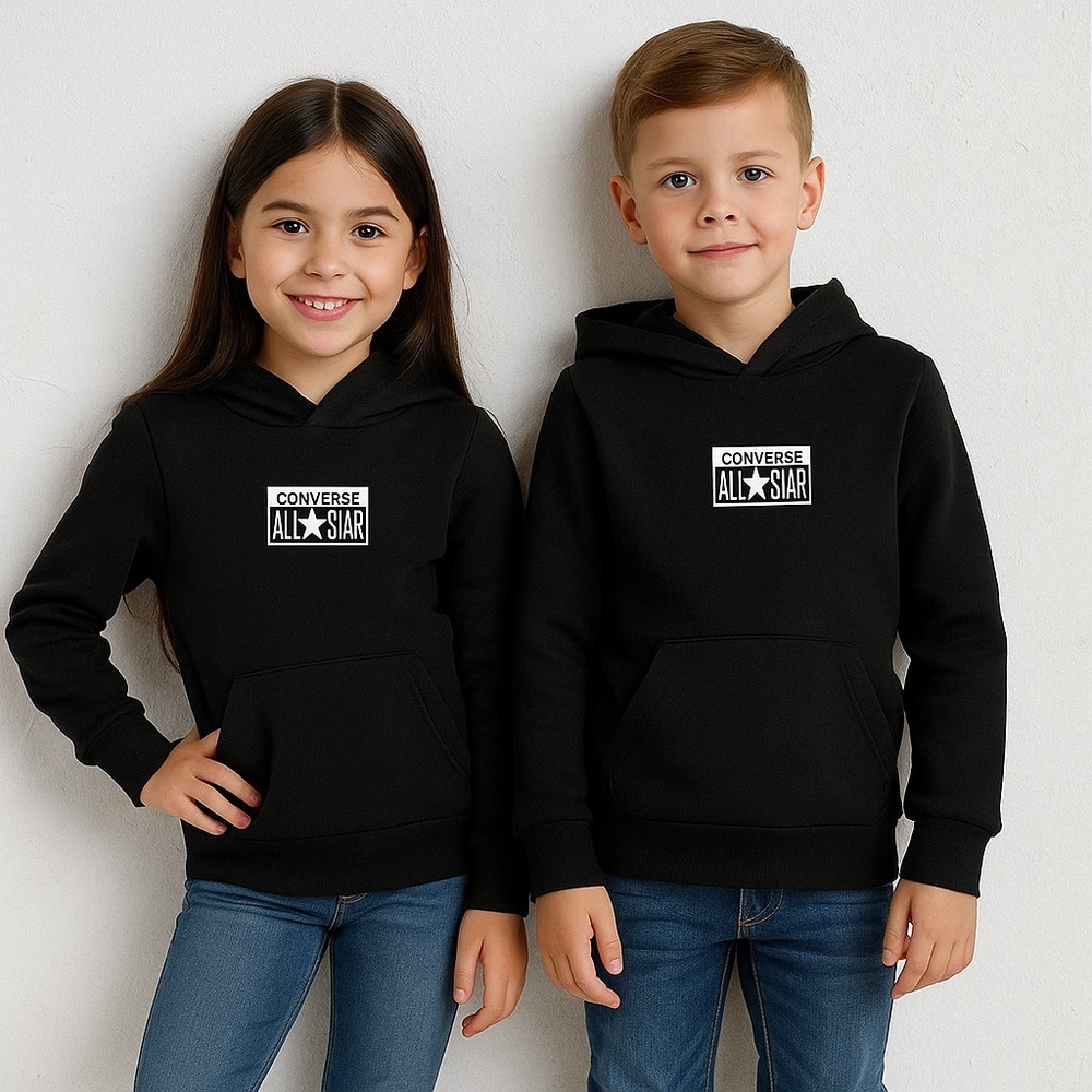 Unisex Converse Black All Star Kids Hoodie